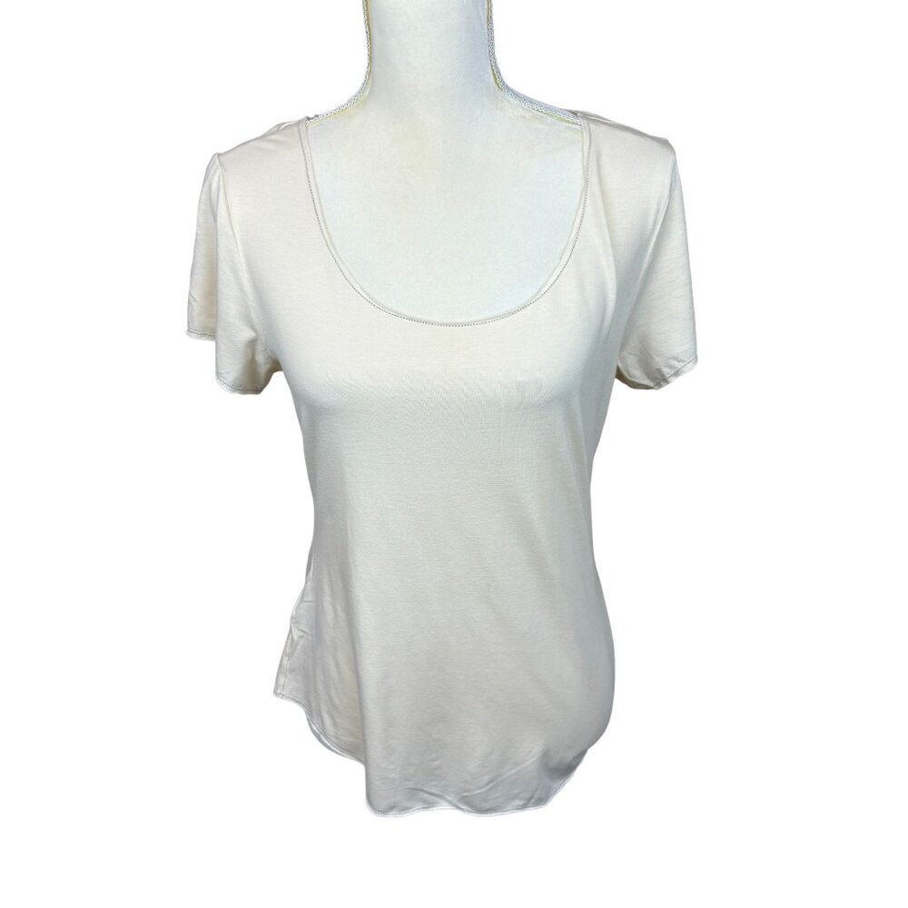 Max Studio blouse, size Medium, silky, soft, summer, beach, scoop neck office